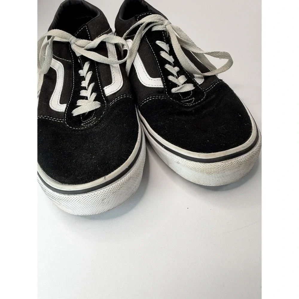 VANS Old Skool Black White Canvas Lace Up Sneakers Men's US 10 Casual Shoes
